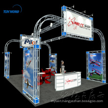 Detian offer aluminum truss exhibition booth with tension fabric display expo booth